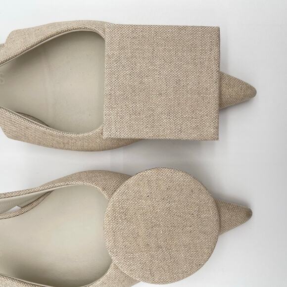 JACQUEMUS | Les Slingbacks Duelo P in Light Greige Linen Flats 38 / US 7 - Picture 11 of 16